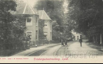 Drieb.weg-1900-007.jpg - Huize “Klein Schoonoord” aan de Driebergsche straatweg (nr. 6) werd begin jaren ’70 afgebroken om plaats te maken voor nieuwe appartementen. Foto gemaakt in 1900.