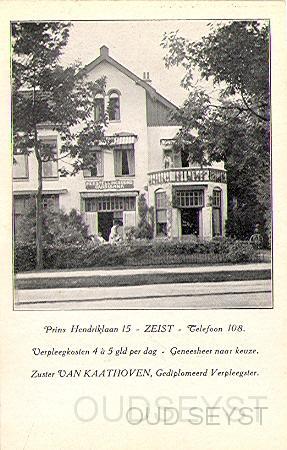 Pr.Hendriklaan-1909-002.jpg - Afbeelding van herstellingsoord “Quisisana”. Dit oord werd, in 1909, geleid en bewoond door zuster van Kaathoven, gediplomeerd verpleegster. De verpleegkosten bedroegen ongeveer ƒ 5,- en het huis was te bereiken op telefoonnummer 108.